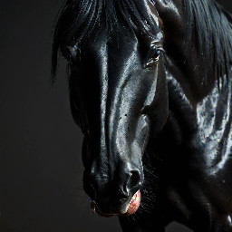 big black horse with a visible horse penis