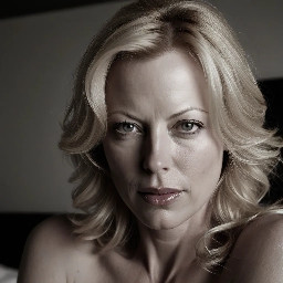 Alison Eastwood portrait, 35 years old, lofty, bedroom