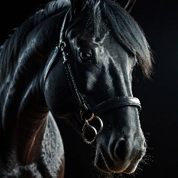 big black horse with a visible horse penis
