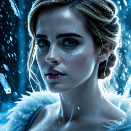 Photo of Emma Watson as Elsa from Frozen